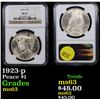 Image 1 : NGC 1923-p Peace Dollar $1 Graded ms63 By NGC