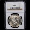 Image 2 : NGC 1923-p Peace Dollar $1 Graded ms63 By NGC