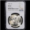 Image 2 : 1922-p Peace Dollar $1 Graded ms64 By NGC