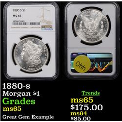 NGC 1880-s Morgan Dollar $1 Graded ms65 By NGC