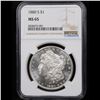 Image 2 : NGC 1880-s Morgan Dollar $1 Graded ms65 By NGC