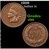 Image 1 : 1909 Indian Cent 1c Grades vf++