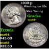 Image 1 : 1939-p Washington Quarter 25c Grades Select+ Unc