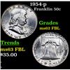 Image 1 : 1954-p Franklin Half Dollar 50c Grades Select Unc FBL