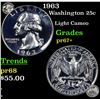 Image 1 : Proof 1963 Washington Quarter 25c Grades GEM++ Proof