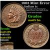 Image 1 : 1903 Mint Error Indian Cent 1c Grades GEM Unc BN