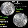 Image 1 : 1887-p Morgan Dollar $1 Grades GEM Unc