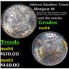 Image 1 : 1884-o/o Rainbow Toned Morgan Dollar $1 Grades Choice Unc