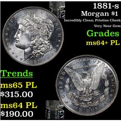 1881-s Morgan Dollar $1 Grades Choice Unc+ PL