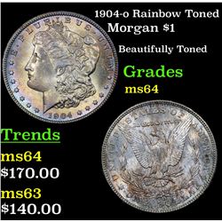 1904-o Rainbow Toned Morgan Dollar $1 Grades Choice Unc