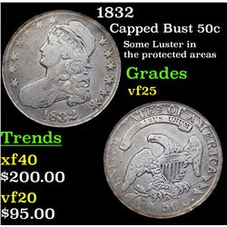 1832 Capped Bust Half Dollar 50c Grades vf+