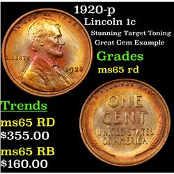 1920-p Lincoln Cent 1c Grades GEM Unc RD