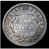 Image 3 : 1853-p Arrows Seated Liberty Half Dime 1/2 10c Grades Select AU