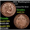 Image 1 : 1863 Washington Civil War Token 1c Grades Select Unc BN