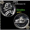Image 1 : Proof 1963 Jefferson Nickel 5c Grades GEM++ Proof