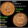 Image 1 : 1901 Indian Cent 1c Grades Choice AU/BU Slider