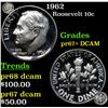 Image 1 : Proof 1962 Roosevelt Dime 10c Grades GEM++ Proof Deep Cameo