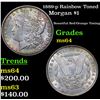 Image 1 : 1889-p Rainbow Toned Morgan Dollar $1 Grades Choice Unc