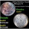 Image 1 : 1890-p Rainbow Toned Morgan Dollar $1 Grades Select+ Unc