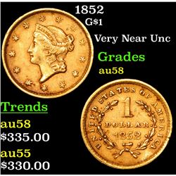 1852 Gold Dollar $1 Grades Choice AU/BU Slider