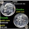 Image 1 : Proof 1950 Roosevelt Dime 10c Grades GEM Proof Cameo