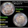Image 1 : 1888-p Rainbow Toned Morgan Dollar $1 Grades Choice Unc