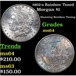 1902-o Rainbow Toned Morgan Dollar $1 Grades Choice Unc