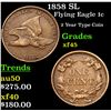 Image 1 : 1858 SL Flying Eagle Cent 1c Grades xf+