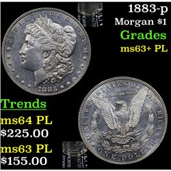 1883-p Morgan Dollar $1 Grades Select Unc+ PL