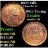 Image 1 : 1909 vdb Lincoln Cent 1c Grades Gem+ Unc RB