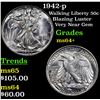 Image 1 : 1942-p Walking Liberty Half Dollar 50c Grades Choice+ Unc