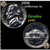 Image 1 : Proof 1956 Jefferson Nickel 5c Grades GEM+ Proof