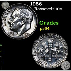 Proof 1956 Roosevelt Dime 10c Grades Choice Proof