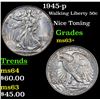 Image 1 : 1945-p Walking Liberty Half Dollar 50c Grades Select+ Unc