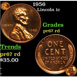 Proof 1956 Lincoln Cent 1c Grades Gem++ Proof Red