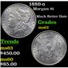 Image 1 : 1880-o Morgan Dollar $1 Grades Select Unc