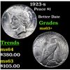 Image 1 : 1923-s Peace Dollar $1 Grades Select+ Unc