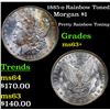 Image 1 : 1885-o Rainbow Toned Morgan Dollar $1 Grades Select+ Unc