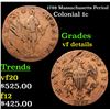 Image 1 : 1788 Massachusetts Period Colonial Cent 1c Grades vf details