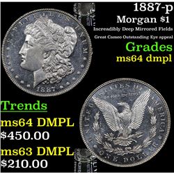 1887-p Morgan Dollar $1 Grades Choice Unc DMPL