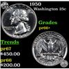 Image 1 : Proof 1950 Washington Quarter 25c Grades GEM++ Proof