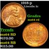 Image 1 : 1918-p Lincoln Cent 1c Grades Choice Unc RD