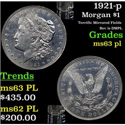 1921-p Morgan Dollar $1 Grades Select Unc PL