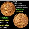 Image 1 : 1908 Indian Cent 1c Grades GEM Unc RB