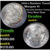 Image 1 : 1883-o Rainbow Toned Morgan Dollar $1 Grades Choice+ Unc