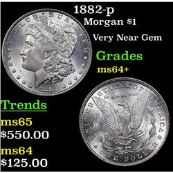 1882-p Morgan Dollar $1 Grades Choice+ Unc