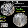 Image 1 : 1934-p Mercury Dime 10c Grades GEM+ FSB