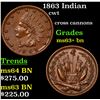 Image 1 : 1863 Indian Civil War Token 1c Grades Select+ Unc BN
