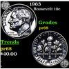 Image 1 : Proof 1963 Roosevelt Dime 10c Grades GEM++ Proof