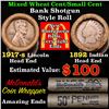 Image 1 : Mixed small cents 1c orig shotgun roll, 1917-s Wheat Cent, 1892 Indian Cent other end, McDonalds Wra